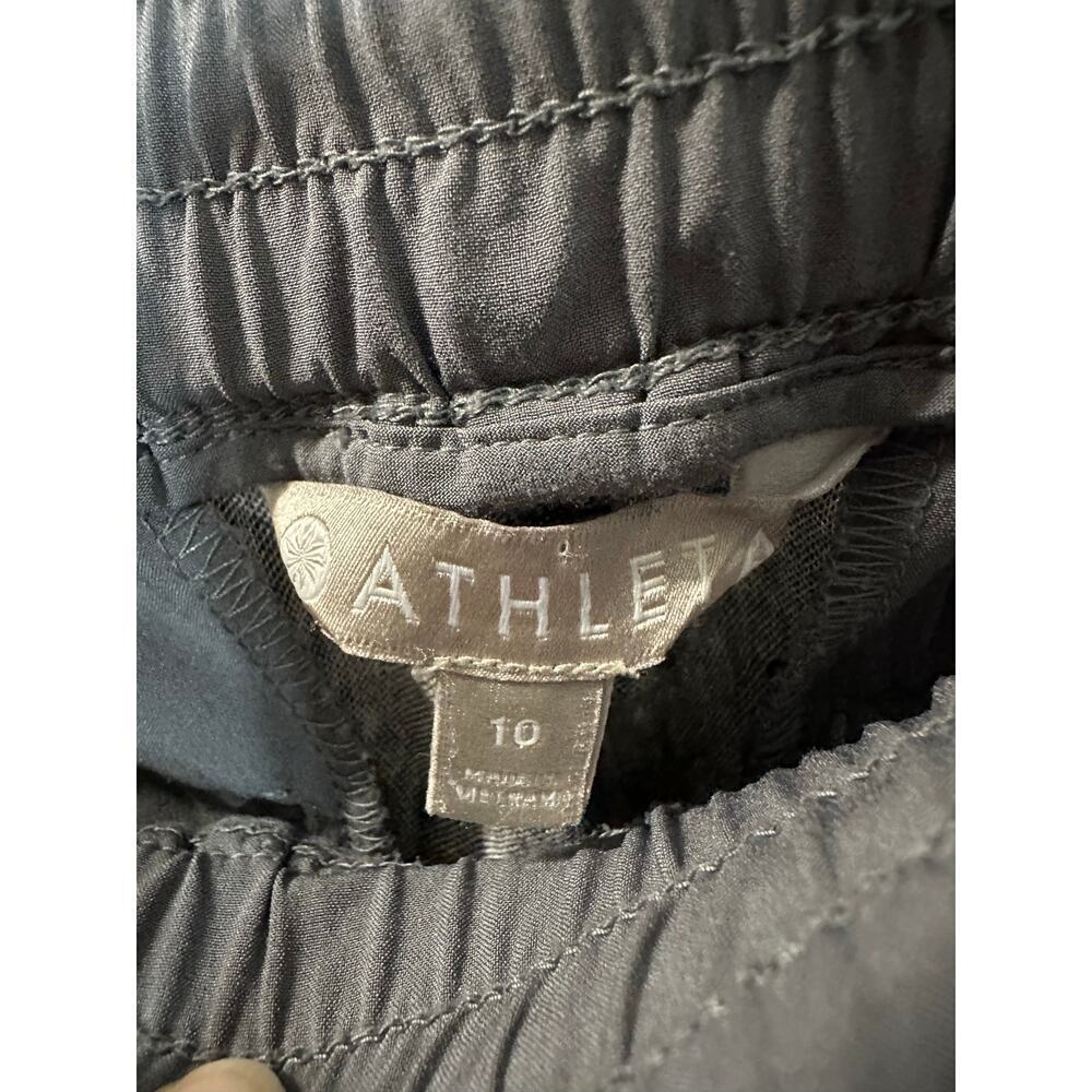 Athleta Linen Pants Drawstring Waist Gray Women 10 Lounge Athleisure Light Comfy - Picture 3 of 11